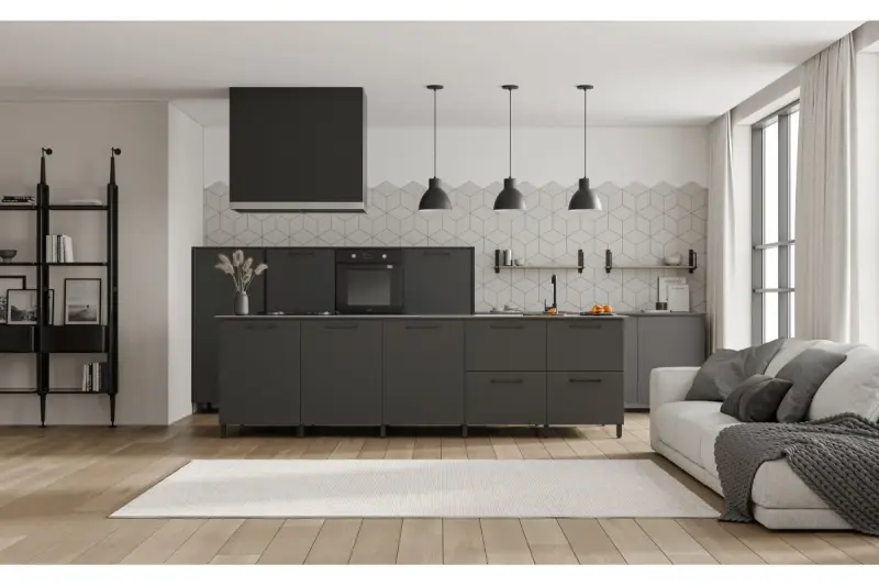 Lâmpada pendente Decor Dante preto fosco com interior branco diâmetro 27,5 cm 2119