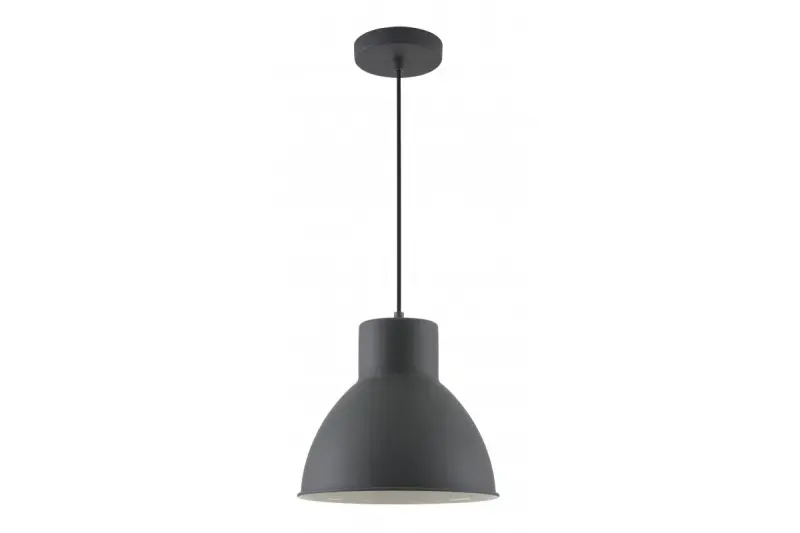 Lâmpada pendente Decor Dante preto fosco com interior branco diâmetro 27,5 cm 2119