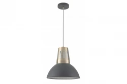 Luminária pendente Decor Artemia antracite com acabamento industrial, diâmetro de 34,5 cm, 2324