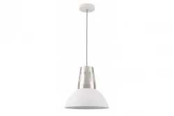 Decor Artemia lâmpada pendente branca com acabamento industrial, diâmetro de 34,5 cm, 2508