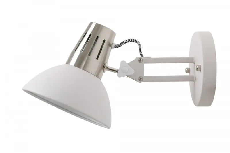 Decor Artemia elegant white wall lamp with metal arm, 16.5 cm diameter 2218