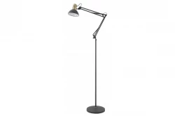 Lâmpada de chão Decor Artemia preta com braço longo de metal, diâmetro de 16,5 cm, 2355