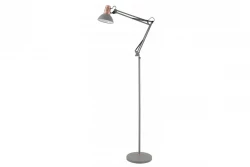Luminária de chão cinza Decor Artemia com braço longo de metal, diâmetro de 16,5 cm, 2300