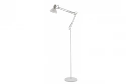 "Luminária de chão branca Decor Artemia com braço longo de metal, diâmetro de 16,5 cm 2409"