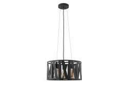 Luminária pendente Decor Melody preta com até 3 fontes de luz, diâmetro de 39,5 cm 2638