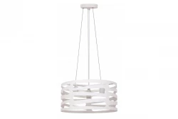 Decor Marisa pendente branco com espaços horizontais cônicos, máx. 3 lâmpadas, diâmetro de 40 cm, 2782