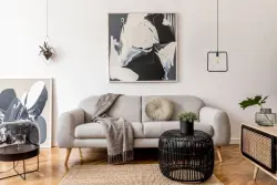 Decoração Lija lâmpada pendente quadrada preta de um ponto 2614