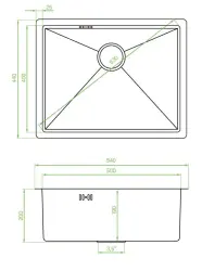 Aquadesign Pias de Cozinha em Inox Dourado Cor Ouro PVD 50x40 Embutida, de Montagem à Superfície e de Encaixe 1208957698