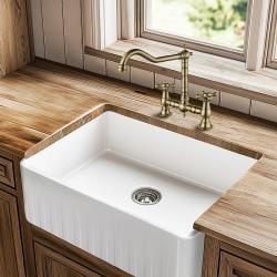AquaTrimo Windsor 2 furos torneira de cozinha clássica nostálgica com bica em ângulo bronze 21WS7653BN