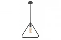 Luminária pendente triangular de um ponto preta Decor Gija 2621