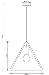 Luminária pendente triangular branca de um ponto Decor Gija 2812