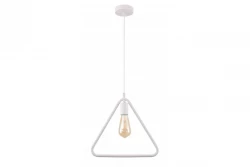 Luminária pendente triangular branca de um ponto Decor Gija 2812