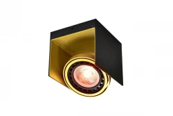 Decor Verso preto dourado plafon com cabeça móvel 1 fonte de luz 4199