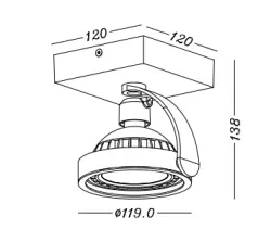 Plafon ou arandela Decor Wally antracite com cabeça móvel 1 fonte de luz 4281