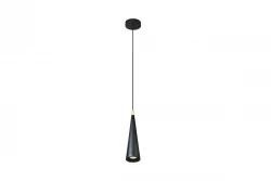 Luminária pendente cônica de alumínio preta Decor Evi 4410