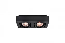 Luminária de teto retangular funcional preta Decor Loid com 2 pontos de luz 4700
