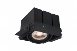 Decor Milo luminária de teto embutida preta sem moldura com 1 fonte de luz 4731
