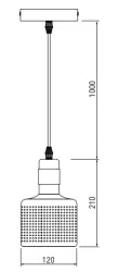 Decor Bellis white gold cylindrical pendant lamp with 1 light source 4574