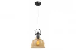 Lâmpada pendente Decor Muscari II na cor âmbar com acabamento metálico e suporte de lâmpada preto 3732