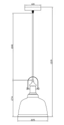 Luminária pendente Decor Muscari II preta com vidro fumê em acabamento metálico, cúpula e suporte de lâmpada pretos 3862