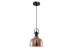 Luminária pendente Decor Muscari II preta com cúpula metálica de cor cobre e suporte de lâmpada preto 3930