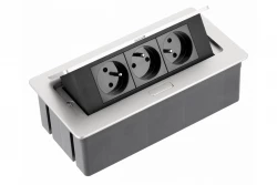 Indux Flip Medium tomada de cozinha com terra no tampo da mesa ou armário superior de alumínio com 3 tomadas 1208957846