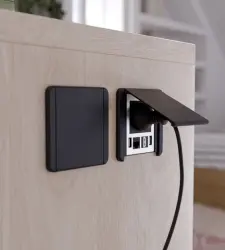 Indux Flip tomada embutida com terra preto fosco com 2xUSB A, 1xRJ45 e conexão HDMI preto 1208957915