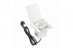 Indux Flip tapete branco embutido Tomada com 2xUSB A, 1xRJ45 e conexão HDMI 1208957916
