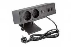 Indux Desk mesa ou tapete de mesa preto fosco com tomada (2x) com 1xUSB A, 1xUSB C, 1xRJ45 e 1xHDMI 1208957920