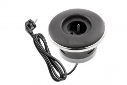 Indux Cover embutido tomada terra preto fosco com tampa fechável 1208957924