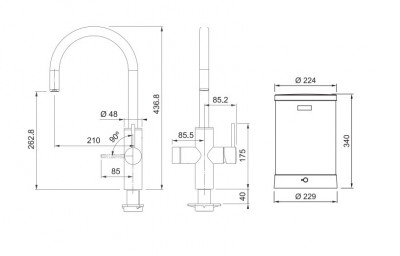 Franke Maris water hub 4L boiler 3-1 com torneira eletrônica de água fervente Touch em aço inoxidável com conjunto de mistura waterhub 1208957943
