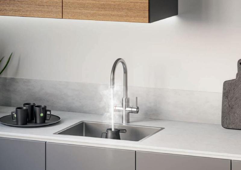 Franke Maris Water Hub Boiler 4L 3-em-1 com Torneira Eletrônica Touch para Água Fervente em Aço Inoxidável com Bypass Waterhub 1208957944