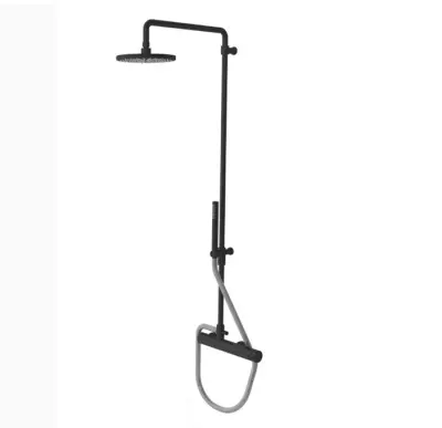Conjunto de chuveiro Watervolution Flow com chuveiro tipo ducha em preto mate T141PR