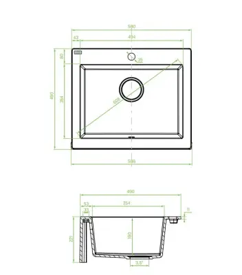 Aquadesign Farmhouse pia de granito sobreposta ou embutida areia bege 58x49cm 1208958164