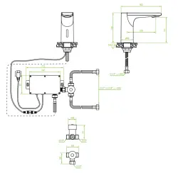 Torneira eletrônica de pia Aquadesign Sensor, com alimentação por bateria ou corrente elétrica, preta 1208958190