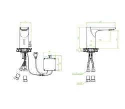 Aquadesign Sensor torneira eletrônica para lavatório, a bateria ou alimentação elétrica, preto 1208958192
