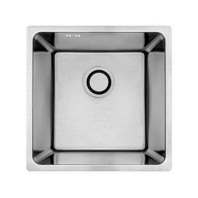 Aquadesign R25 pia de aço inoxidável com estrutura superior, estrutura inferior e encaixe plano 40 x 40 cm 1208958206