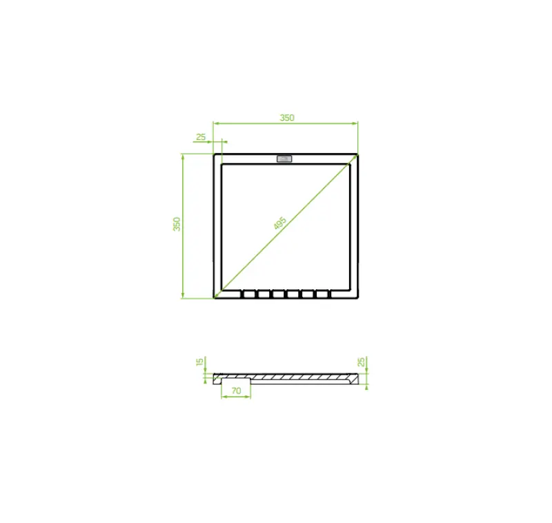 Aquadesign Unix multifunction granite drainer 35x35cm white 1208958212