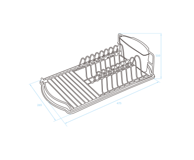 EPKA Dish rack preto de aço 47,5x11x26,5cm 1208958241