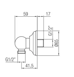 PB Classic Nostálgica Conector de Parede para Mangueira de Chuveiro Cromado 1208958331