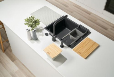 Franke Acessório Universal conjunto all-in 5, tábua de corte, recipiente, tapete de gotejamento e caixinha de armazenamento 112.0655.489