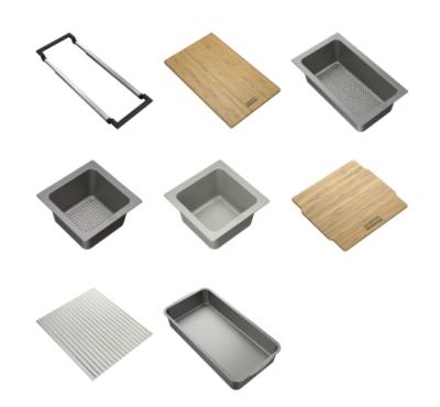 Franke Acessório Universal conjunto all-in 5, tábua de corte, recipiente, tapete de gotejamento e caixinha de armazenamento 112.0655.489