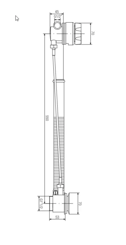 PB stainless steel bath drain with bath overflow and bath filler combination 1208958389