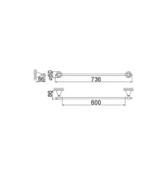 Huber Croisette Clássico Porta-Toalhas 60cm Bronze 4014.01H.BA