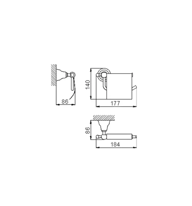 Huber Croisette Suporte de Papel Higiênico Clássico Bronze 4036.01H.BA
