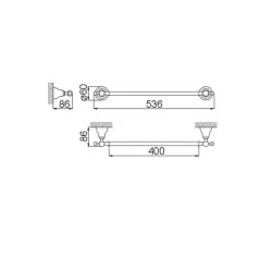 Huber Croisette Clássico Suporte para Toalhas 40cm Aço Inoxidável 4012.01H.AC