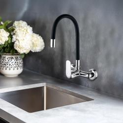 Aquatrimo Chopin torneira de parede cromada com bico alto e flexível 21CP8462CM