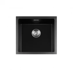 Lorreine BQ série pia 45x45cm montagem preta com plugue inox 40BQ-T-INOX