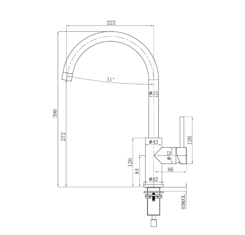 Lorreine Mersey Royal Ouro PVD bica giratória MERSEY-GOLD-XX