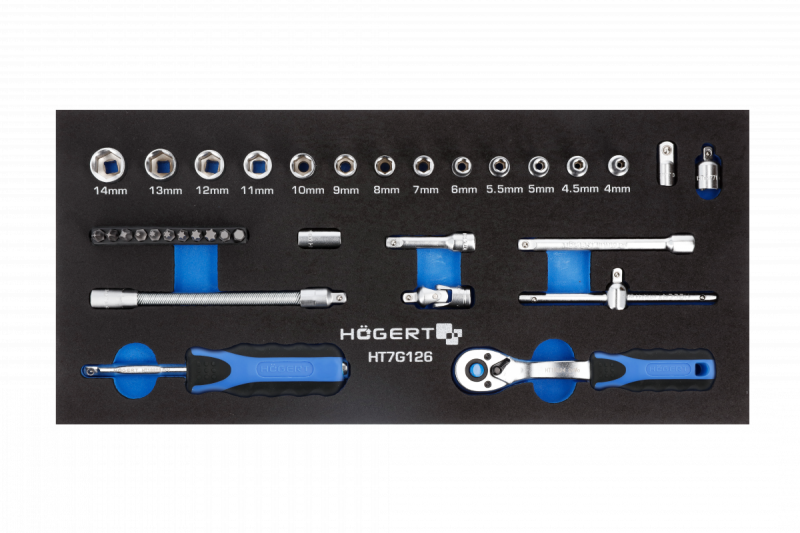 Hoegert Sockets set with ratchet handle 1208962036